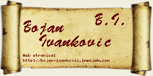 Bojan Ivanković vizit kartica